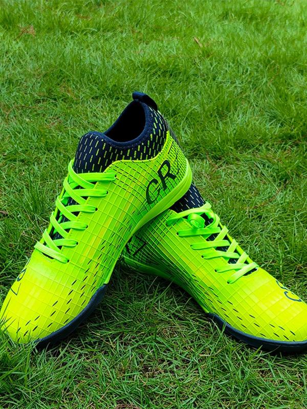 Men's Letter Print Lace Up Sports Soccer Shoes, Breathable Comfortable Sports Football Shoes, Professional Sports Football Cleats for All Seasons