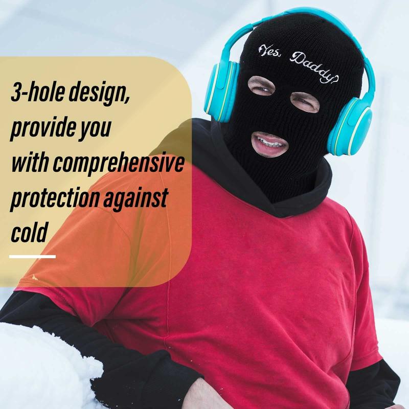 Letter Print Balaclava Hat, Full Face Cover, Windproof Balaclava Mask for Outdoor Cycling & Skiing