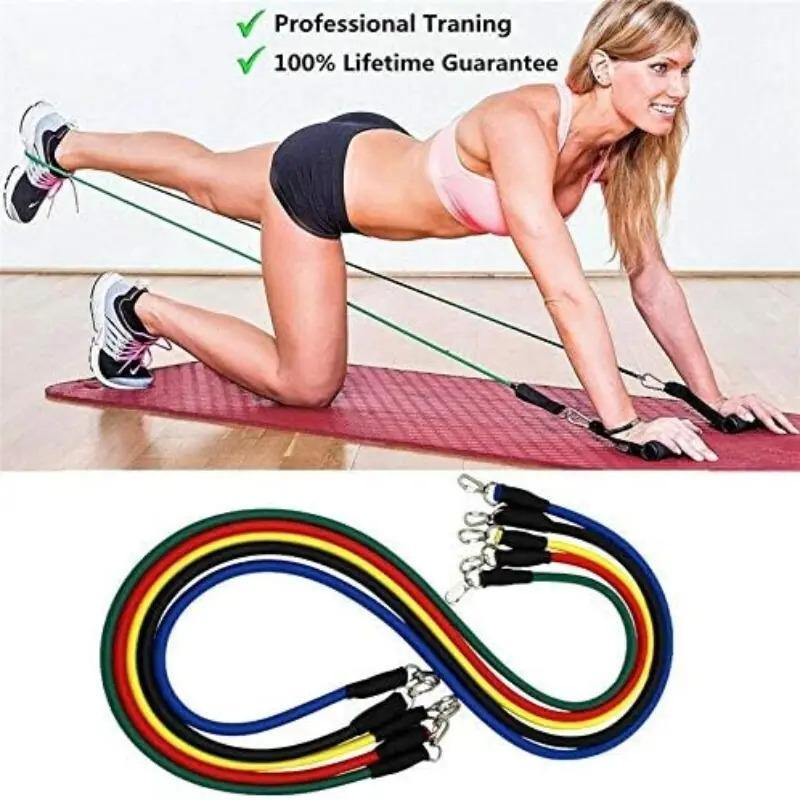 1 Set Multifunctional Resistance Band Kit with Carrying Pouch, Gym Exercise Equipment for Home Workout, Gym Accessories, Gymtok