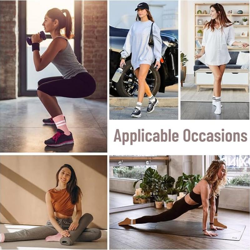 Pilates Women's Grip Socks Yoga Socks Non-slip ballet hospital socks 3 pairs of grip ankle socks