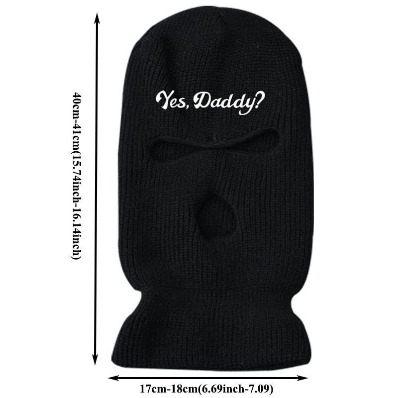 Letter Print Balaclava Hat, Full Face Cover, Windproof Balaclava Mask for Outdoor Cycling & Skiing