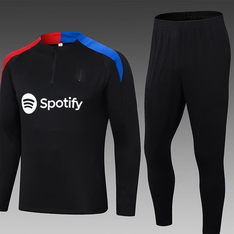 24-25 Football Jersey Long Sleeve High Quality Slim Fit Black Breathable Quick Drying Training Suit Set