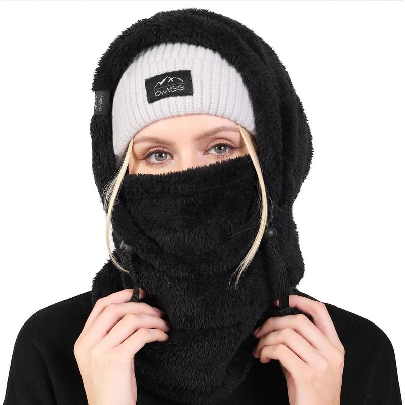 Balaclava Winter Ski Mask for Men and Women Cold Weather Fleece Windproof Face Cover Hooded Scarf Hat Head Warmer