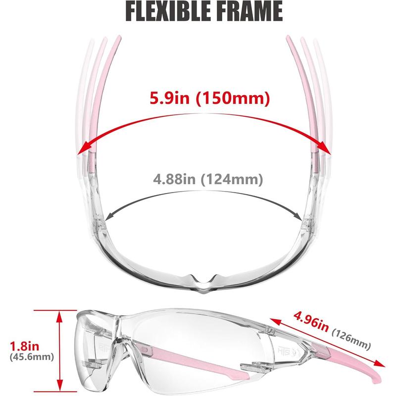 Lightweight Protective Anti-Fog Wrap-Around Clear Shooting Safety Glasses with ANSI Z87.1 Scratch Resistant