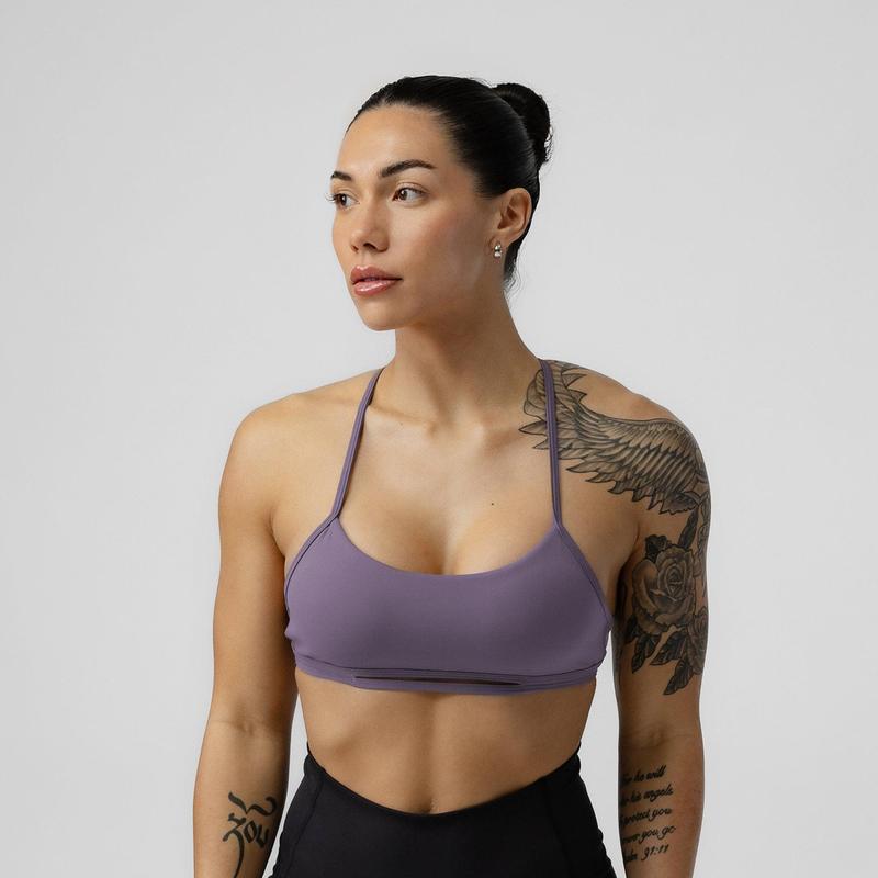 Plain Lilac Women's Strategy Bra - Low to Medium Support, Open-Back Design, Cooling Inner Liner - Summer Season Wear