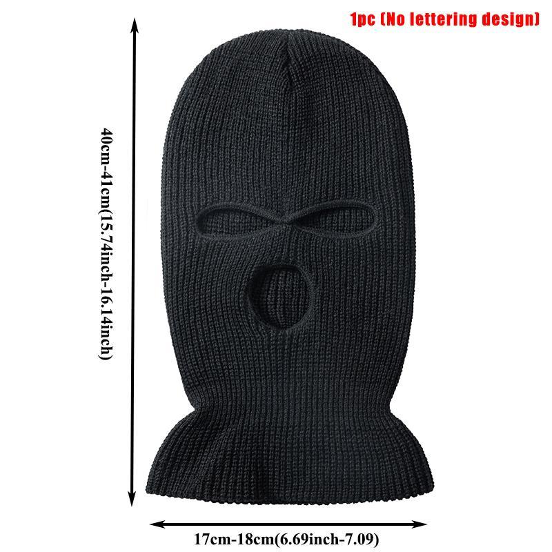 Letter Print Balaclava Hat, Full Face Cover, Windproof Balaclava Mask for Outdoor Cycling & Skiing