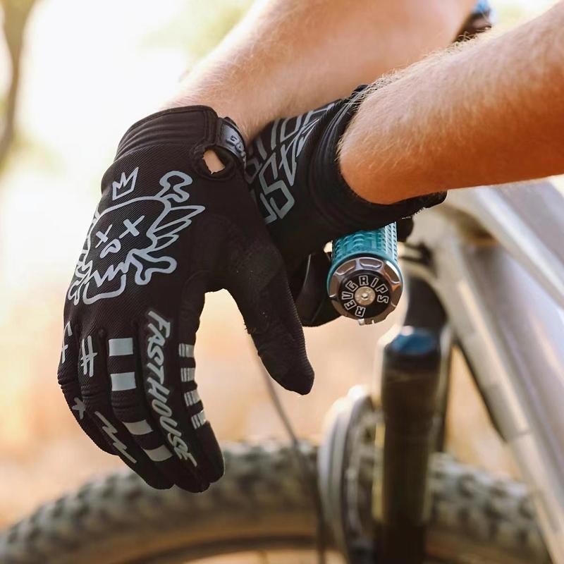 Full Finger Cycling Gloves, 1 Pair Non-slip Wear-resistant Gloves, Breathable & Comfortable Sports Gloves for Men & Women