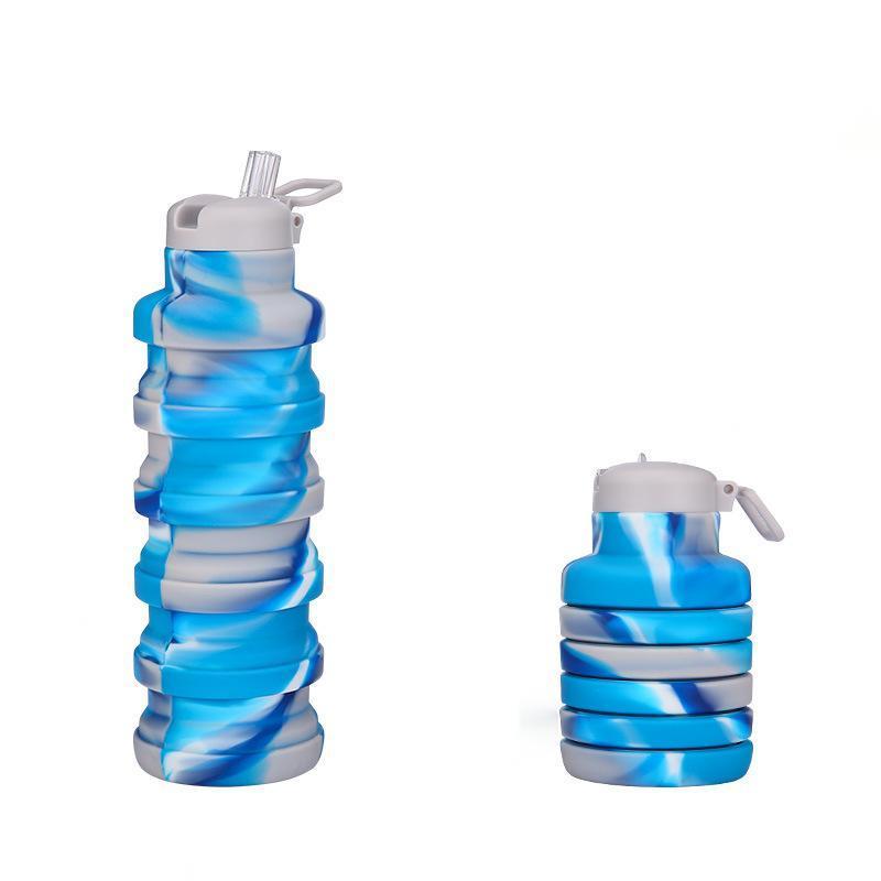 Collapsible Water Bottle, Creative Portable Sports Water Bottles, Silicone Drinking Bottle for Outdoor Sports