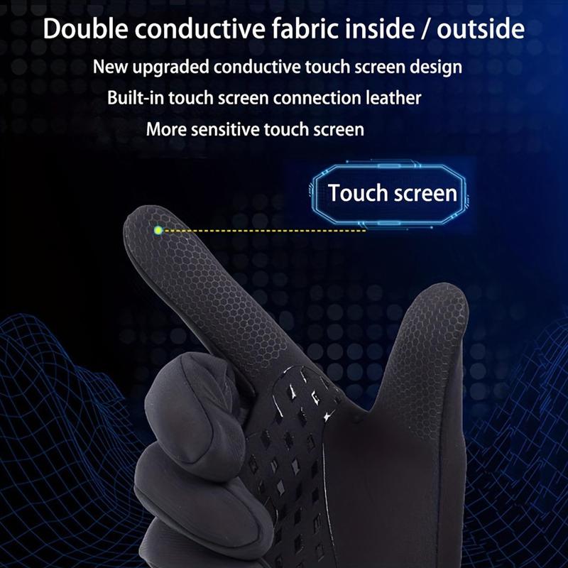 Touch Screen Non-slip Waterproof Windproof Gloves, 1 Pair Fashionable Outdoor Winter Gloves, Sports Gloves for Cycling, Skiing, Hiking