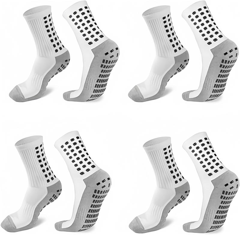 4 pairs of non-slip silicone bottomcalf mid-calf socks, men's women'ssweat-absorbing and breathablesoccer basketball outdoor sports socks socks