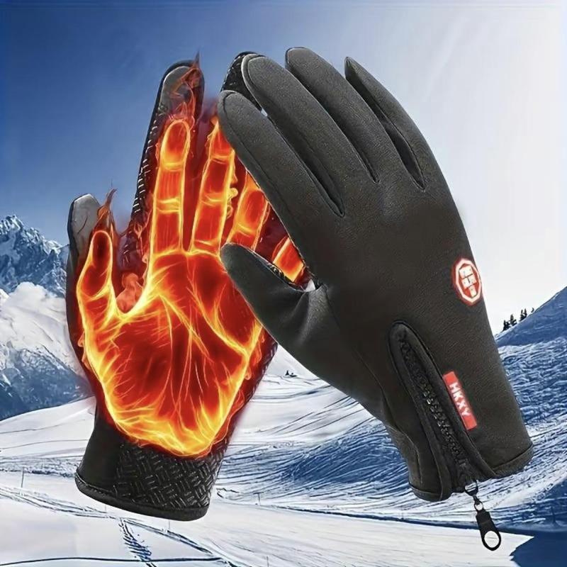 Winter Warm Gloves, 1 Pair Outdoor Cycling Gloves, Warm Plush Lining Gloves for Sports, Fishing, Autumn Travel, Waterproof, Windproof and Non-slip Touch Screen Gloves, Christmas Gift