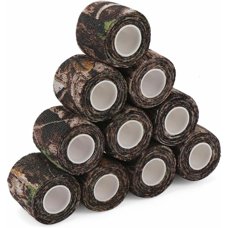 10 Roll Camo Tape Wrap, Camouflage Self-Adhesive Camo Stick Bandage for Outdoor Sports Climbing Camping, 2in x 14.76ft for Range Finder Camera Flashlight Bicycle