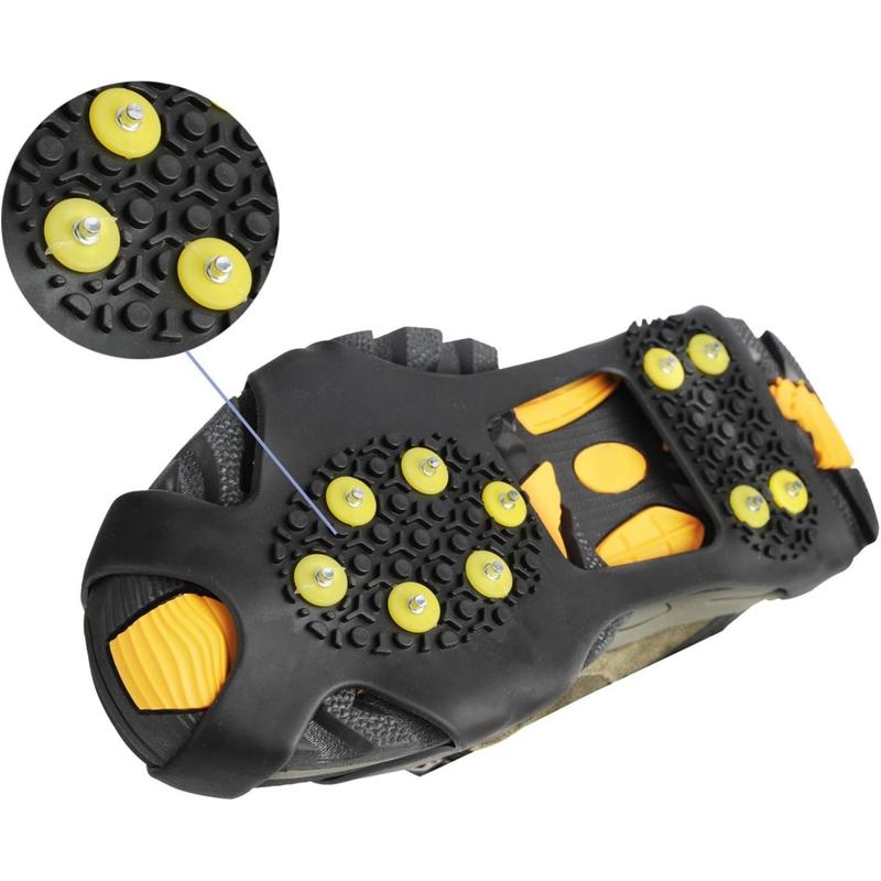 Ice Cleats, Ice Grippers Traction Cleats Shoes and Boots Rubber Snow Shoe Spikes Crampons with 10 Steel Studs Cleats Prevent Outdoor Activities from Wrestling