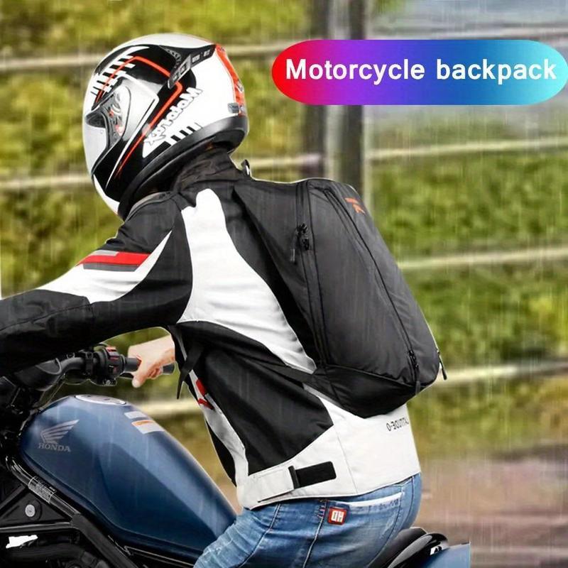 Compact Motorcycle Travel Backpack, Large Capacity Laptop Motorcycle Riding Bag, Expandable Helmet Backpack, Sports Storage Bag for Camping Hiking