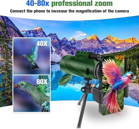 Black Friday Deal 80x100magnification telescope, portable monoculars, outdoor camping, travel, fishing, solo camping, bike trips, Boyfriend birthday gifts, winter gifts