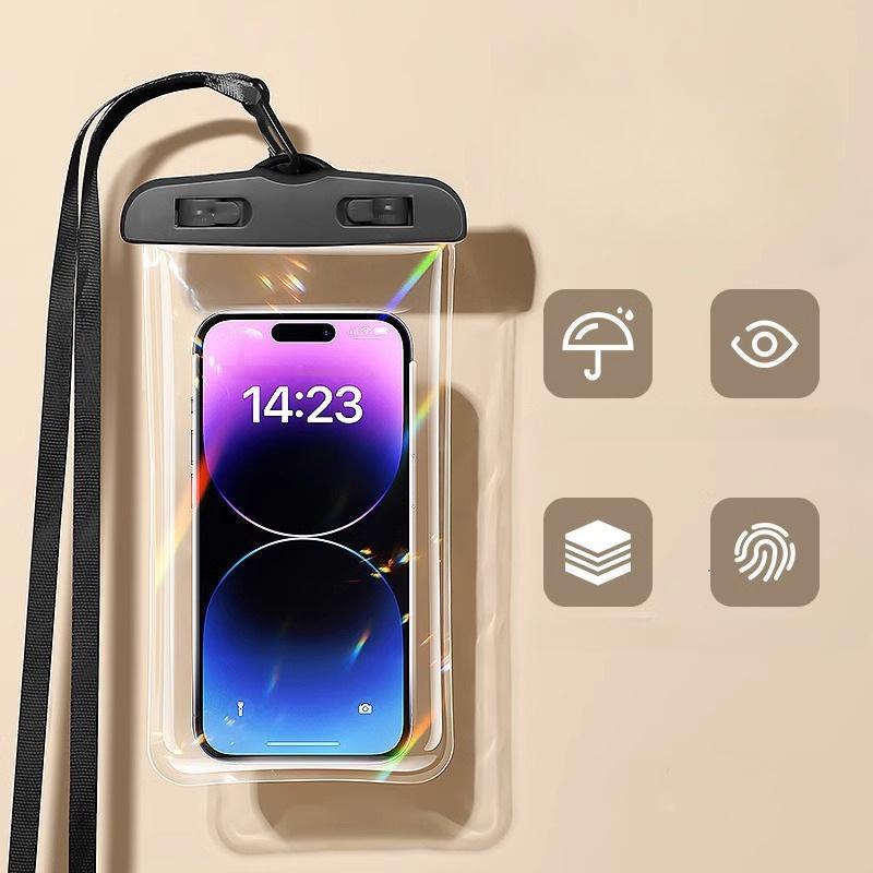 Waterproof Phone Bag, 2 Counts set Touch Screen Phone Case with Lanyard, Floating Phone Pouch, Outdoor Phone Protector for Swimming & Diving