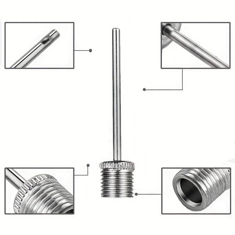 Stainless Steel Basketball Inflating Needle, 1 Count Air Pump Replacement Needle With Dual Port Tip For For Football Volleyball Rugby Ball, Sports Accessories, Christmas Gift