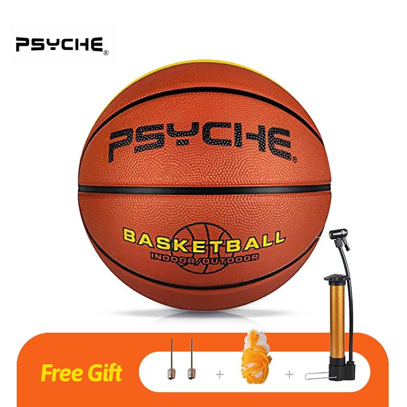 PSYCHE Basketball Ball Official Rubber Outdoor Indoor Size 7 Size 6 Size 5 Size 3 Mini Basketball Boys and Girls Gift