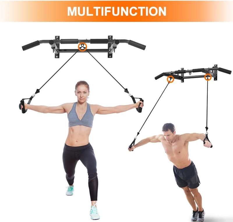 Wall Mounted Pull Up Bar, 400 LBS Heavy Duty Chin Up bar Multifunctional Strength Training Wall Mount Pull up Bar Upper Body Workout for Indoor Home Gym