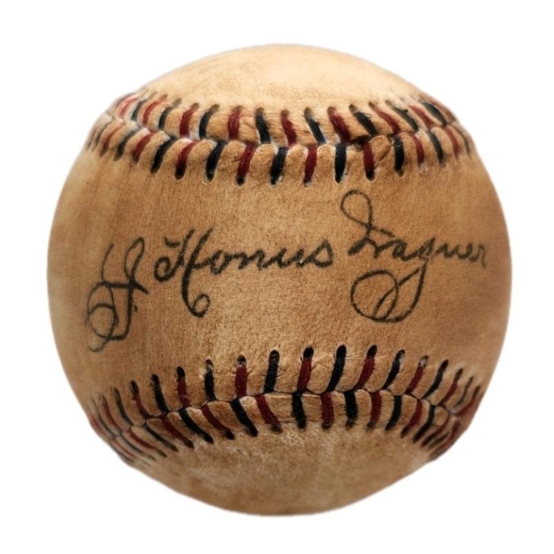 Honus Wagner Autographed 1910s Style Baseball. Reproduction Souvenir Ball