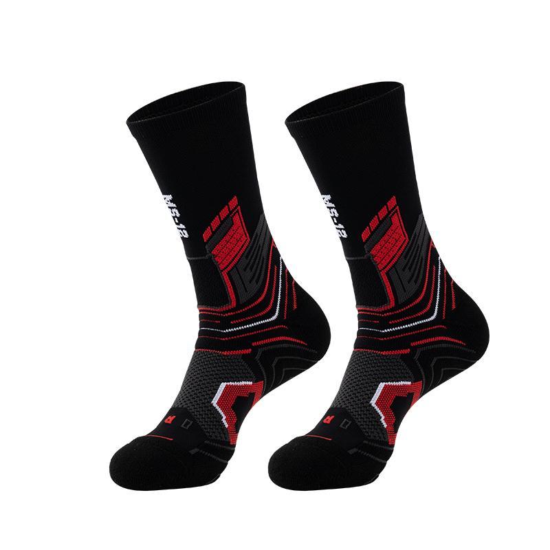 Sporty Men's Colorblock & Letter Print Mid-calf Socks, 1 Pair Sport Breathable Comfortable Crew Socks, Socks for Men, Athletic Running Socks for Men