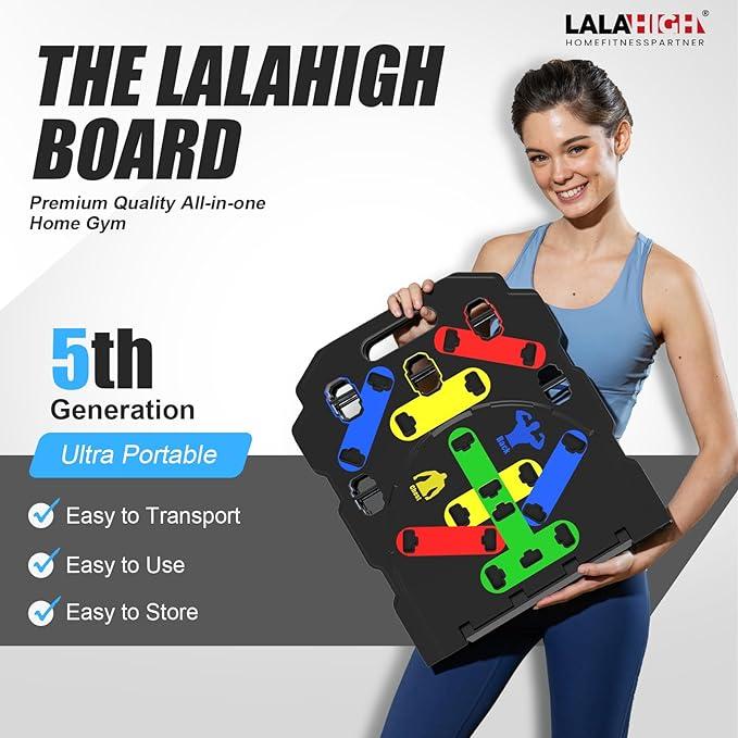 LALAHIGH J05 Ultimate Home Exercise Equipment with 25 Gym Accessories. Biggest Push Up Board Set.