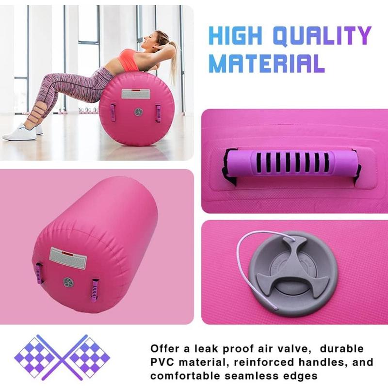 Air Roller Gymnastics Barrel Inflatable Tumbling Roller Air Mat Octagon Mat with Electric Air Pump for Backhandspring Training Cheerleading Use