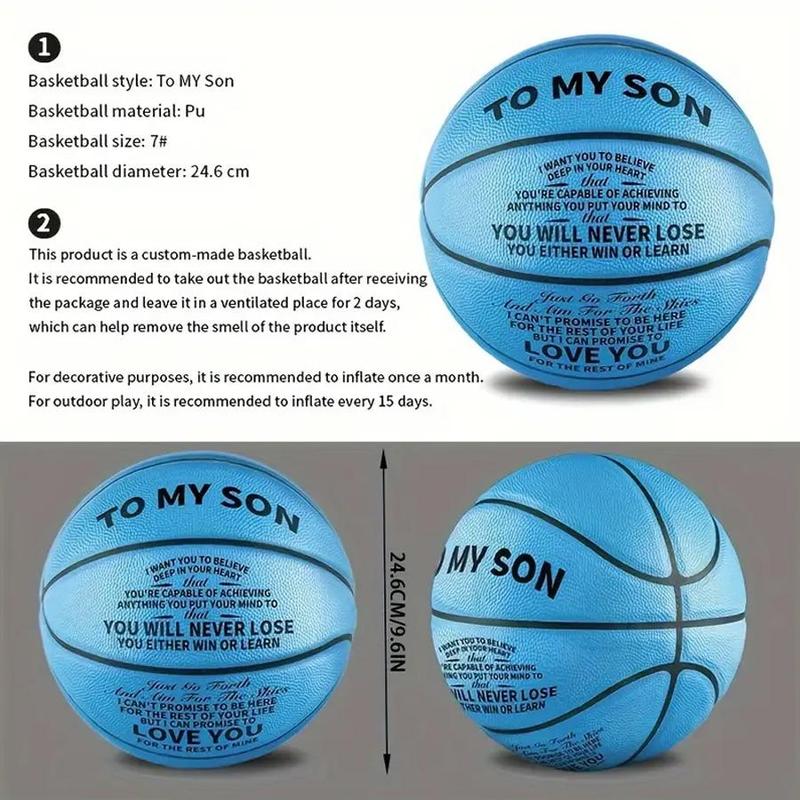 Basketball with Air Pump Set, To My Son Basketball, Outdoor Sports Training Basketball, Gift for Boys