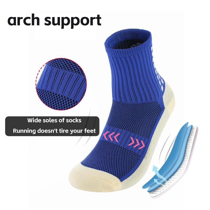 Unisex Anti Odor & Sweat Absorption Crew Grip Socks Non-Slip, Breathable, Moisture-Wicking, for Football, Soccer, Basketball, Tennis, Cycling