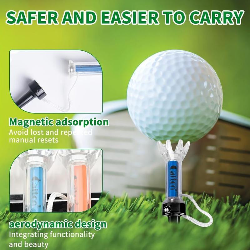 Golf Magnetic Tee, 5 Counts box Anti-lost Ball Holder, Plastic Ball Tee, Golf Accessories, Ball Sports Equipment for Adults & Teens