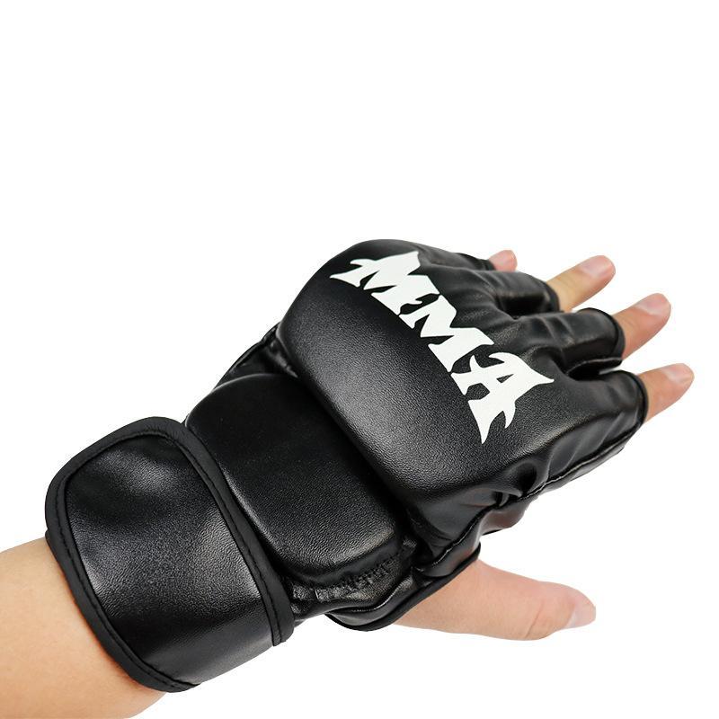 Fingerless Boxing Gloves, 1 Pair Thickened Shock Absorption Half Finger Boxing Gloves, Durable Muay Thai Martial Arts Training Gloves, Boxing Equipment Home Gym Equipment, Gym Accessories, Christmas Gift