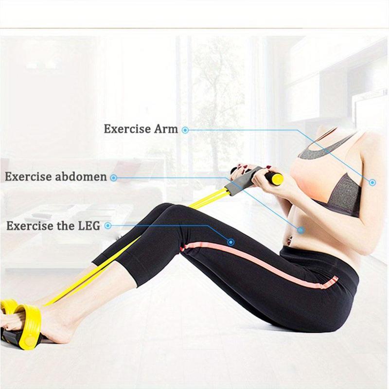 Manual Tension Training Pedal Elastic Band, Natural Latex Yoga Stretching Band, Resistance Band for Home Gym Arm & Waist Training