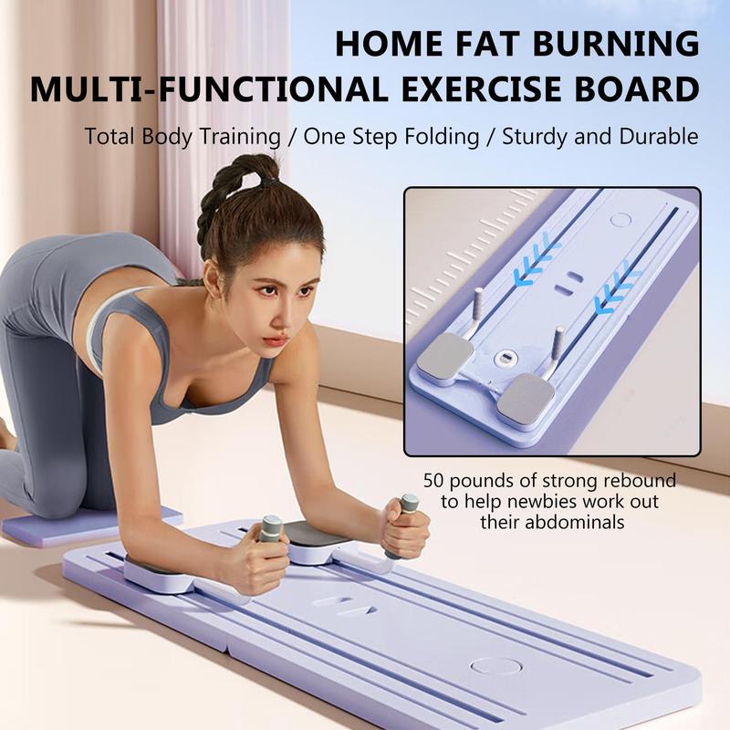 Upgraded Multi-functional Ab Exercise Board 6 in 1 Foldable Home Pilates Reformer, Fitness Board with Kneeling Pad and Timer, Abs Workout Equipment for Abdominal & Core Strength Training