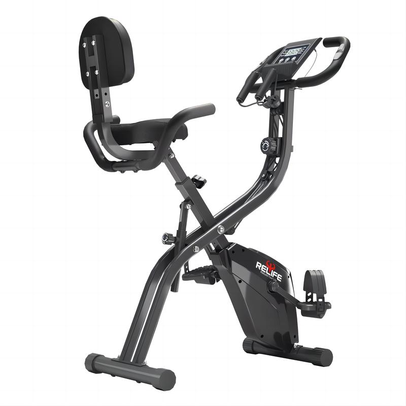 Relifesports 3-in-1 Folding Exercise Bike for Home lndoor Cycling Bicycles Fitness Cardio Workout,Foldable Stationary Bike with Arm Resistance Band