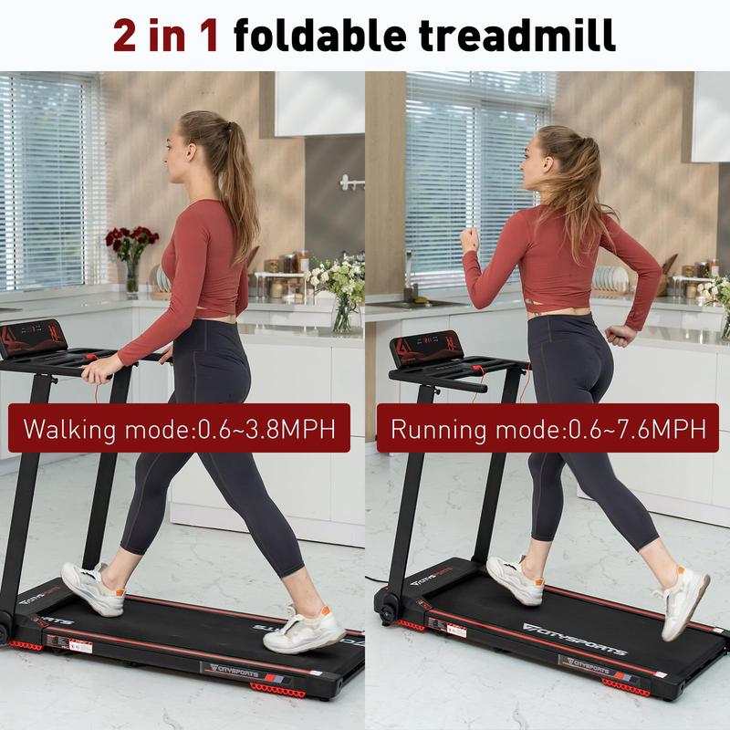 CITYSPORTS 2 in 1 Folding Treadmill CS-WP9, Under Desk Treadmill Walking Electric Jogging Running Machine,Treadmill Home Gym Office Workout