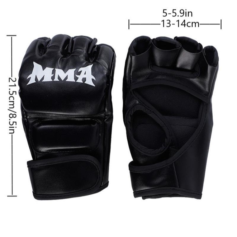 Fingerless Boxing Gloves, 1 Pair Thickened Shock Absorption Half Finger Boxing Gloves, Durable Muay Thai Martial Arts Training Gloves, Boxing Equipment Home Gym Equipment, Gym Accessories, Christmas Gift