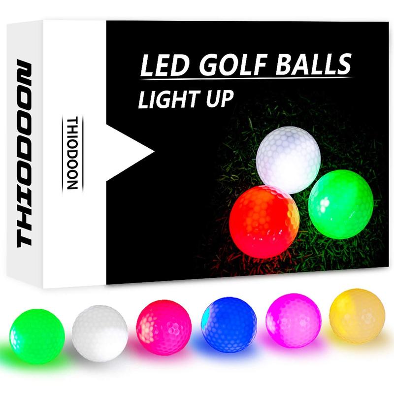 Glow in the Dark Golf Balls, 6 Counts set Luminous Golf Balls, Light Up LED Golf Balls, Night Golf Gift Set for Men and Women, Summer Gift