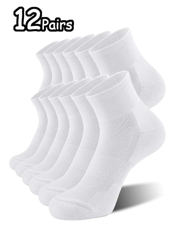 Men's Patchwork Crew Socks, Casual Comfy Breathable Socks for Daily Outdoor Wear,  Quarter Socks， Socks for Men, Athletic Running Socks for Men