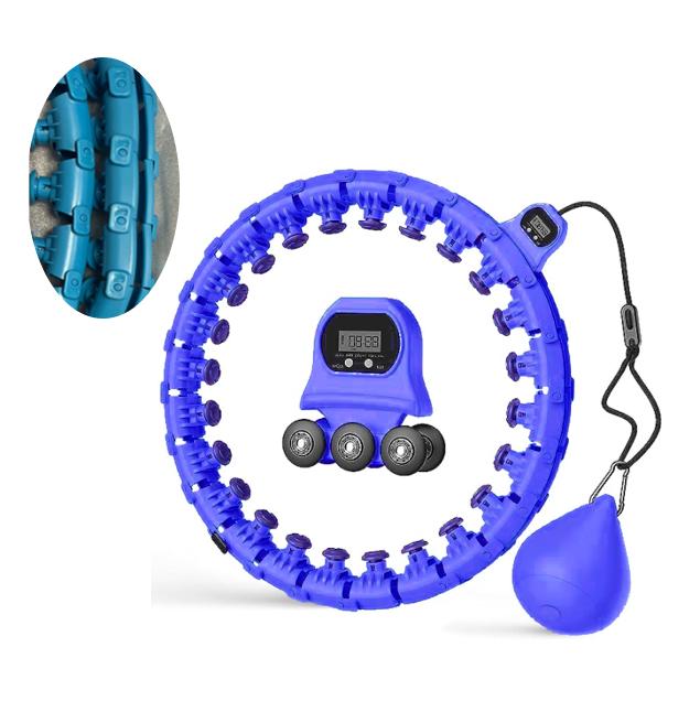 Gift Smart Infinity Weighted Exercise Hula Hoops for Adults & Beginners Weight Loss, Plus Size Detachable 24 Knots, with 2 in 1 Abdomen Fitness Message Counter and Soft Gravity Ball(HL-)