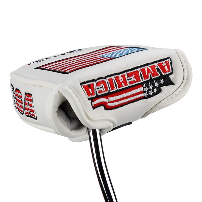 Fashionable PU Leather Golf Putter Cover, Flag Pattern Golf Accessories, Golf Club Head Cover, Golf Accessories for Men & Women