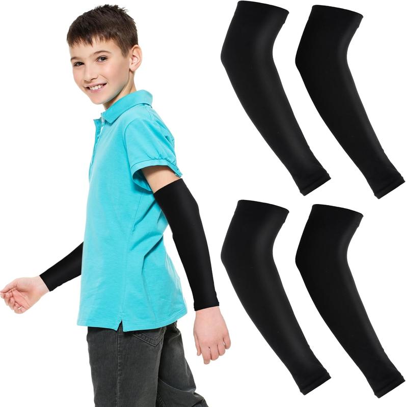 2 Pairs  Arm Sleeves UV Sun Protector Basketball Arm Sleeve for Boys Girls Athletic Sleeves for