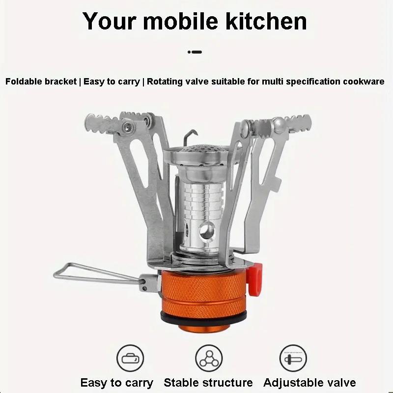 Portable Mini Gas Stove, Lightweight & Easy To Store Gas Stove, Outdoor Camping Kitchenware for Hiking Camping Fishing Picnic