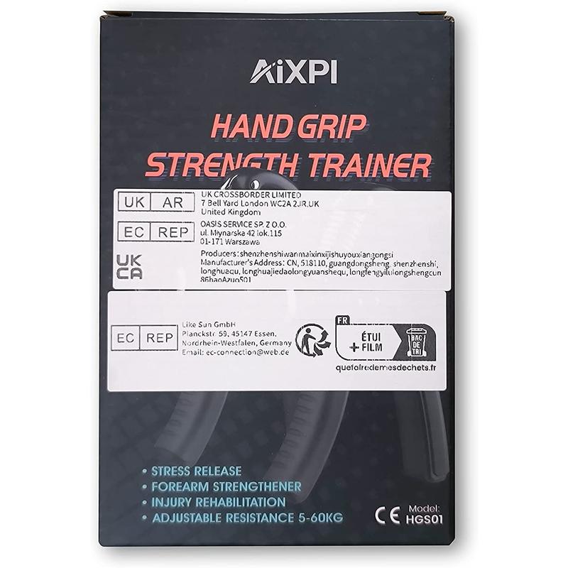 AIXPI Grip Strength Trainer, Hand Grip Exerciser Strengthener with Adjustable Resistance 11-132 Lbs (5-60Kg), Forearm Strengthener, Hand Exerciser for Muscle Building and Injury Recover AIXPI