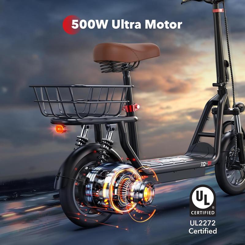 iScooter Electric Scooter with Seat, 34 21 Miles Long Range & 21 15.6 Mph Top Speed, 14