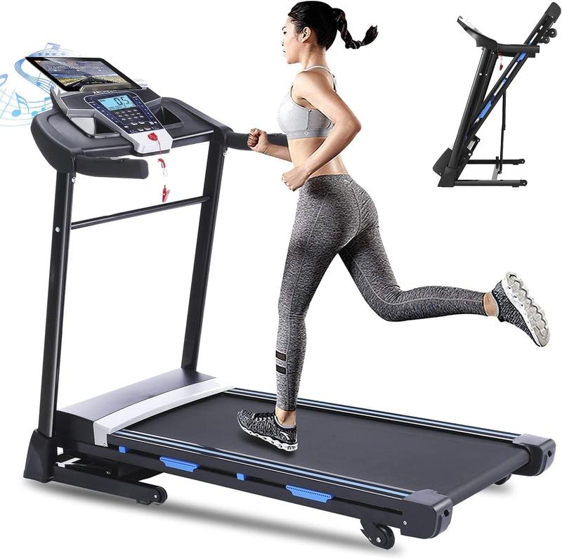 ANCHEER Treadmill with Auto Incline , 3.25HP Electric Treadmill for Home Gym Cardio Training, 300LB Capacity Running Machine Home Exercise,12 Preset Programs, APP & Bluetooth Audio Speakers