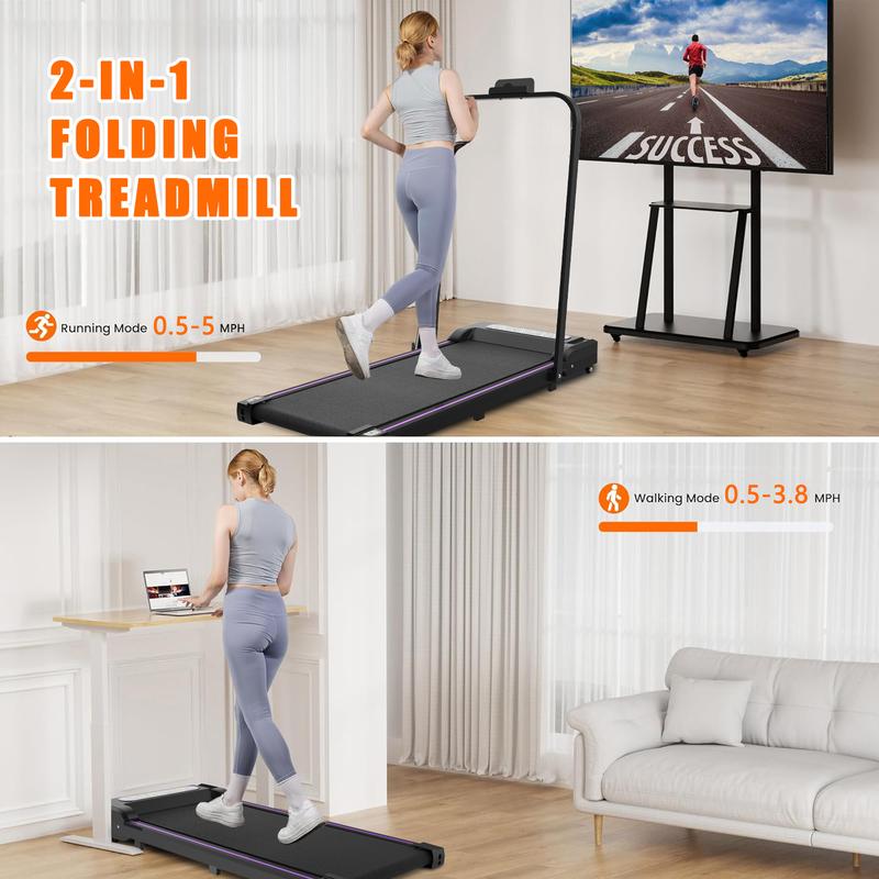 Treadmills Walking Pad Under Desk Treadmills for Home Office Use Compact Walk Pad with Remote Control, Portable Small Treadmill 265 lbs Capacity and LED Display protable treadmill