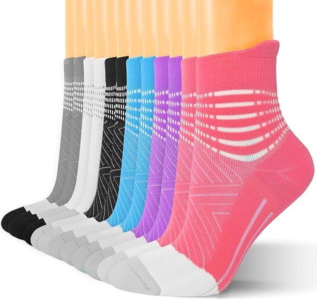 Compression Ankle Support Socks Man Women Soft Comfort Running, Hiking, Cushioned Athletic 2 3 6 Pairs