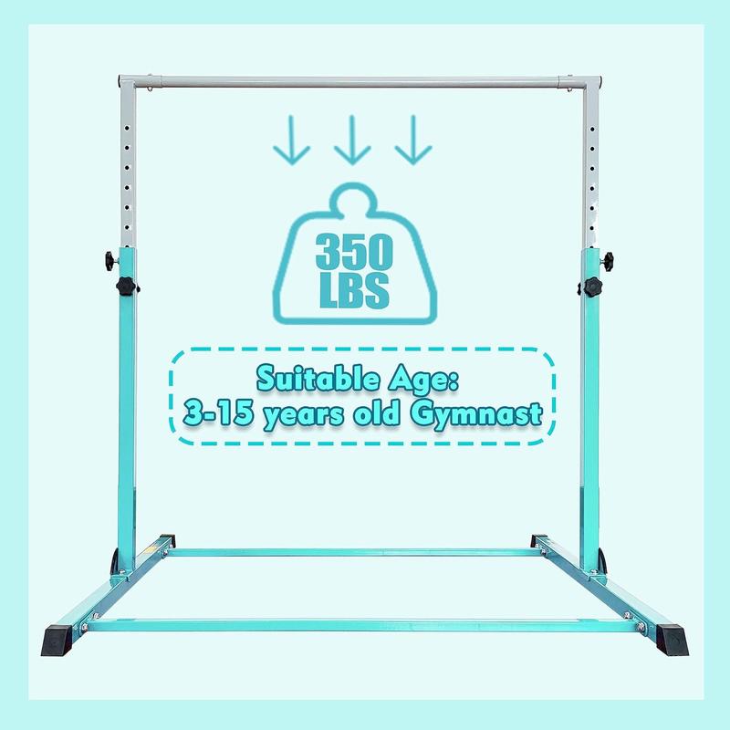 Sturdy Gymnastics Bar for -No Wobble Gymnastic Bar for  Ages 3-12 Years, Weight Limit 300 lbs, Gymnastic Kip Bar, Gymnastic Horizontal Bars for Boys and Girls at Home or Gym