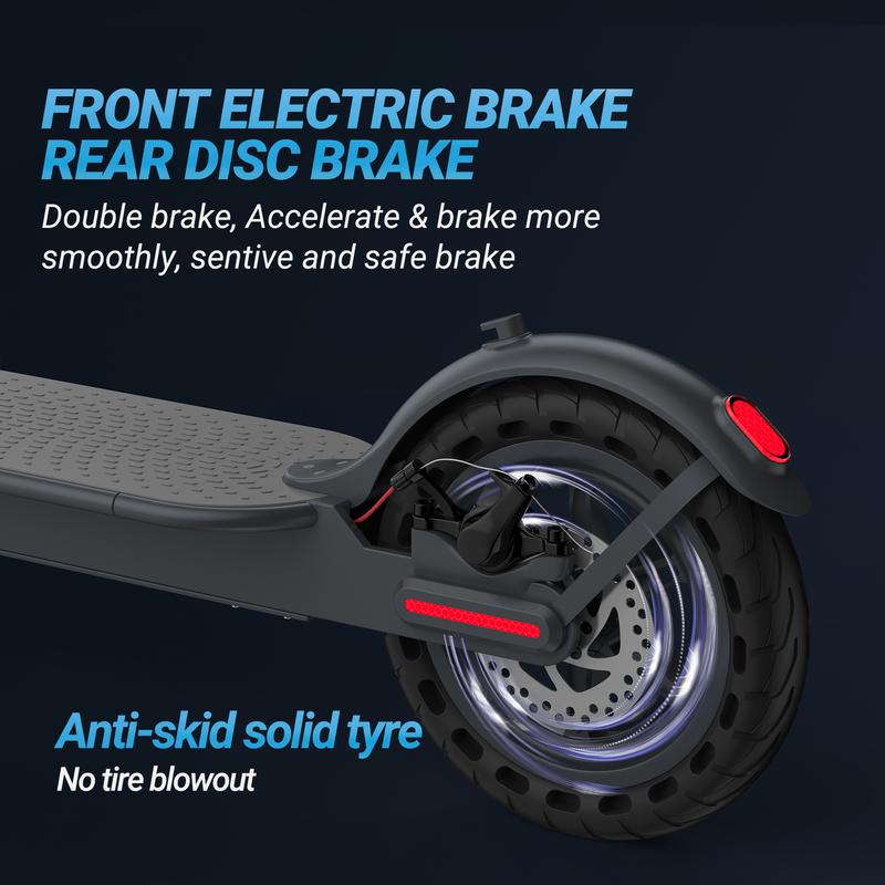 LADPED LP80 Electric Scooter - 8.5 Solid Tires, 350W Motor Up to 19 Miles of Range and 15.5 MPH Portable Folding Commuter Scooter with and App E-Scooter  3 Speed modes