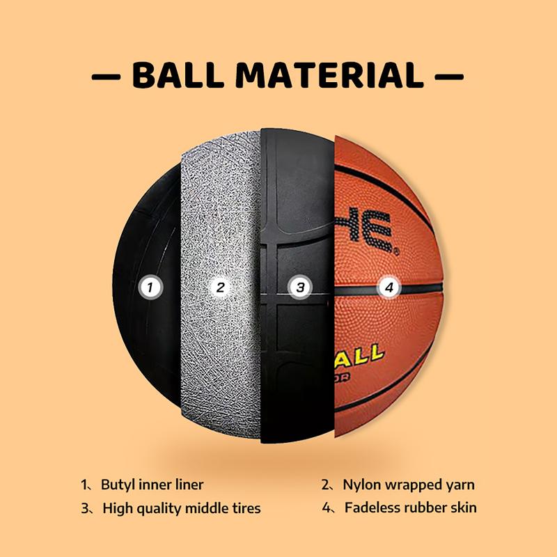 PSYCHE Basketball Ball Official Rubber Outdoor Indoor Size 7 Size 6 Size 5 Size 3 Mini Basketball Boys and Girls Gift